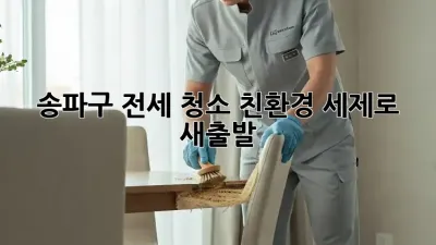 송파구 전세 청소: 친환경 세제로 새출발!